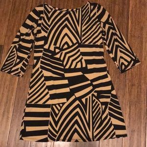 Knit geometric print dress